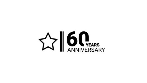 60 years anniversary celebration simple logo animation.
