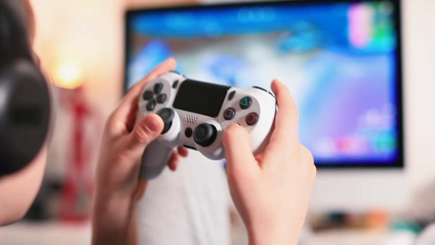 Close Up Joystick Playstation Hands Teenager Stock Footage Video 100 Royalty Free Shutterstock