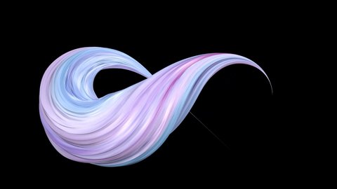 Abstract whimsical infinity animation. Animation with oil paints. 3D loop animation.