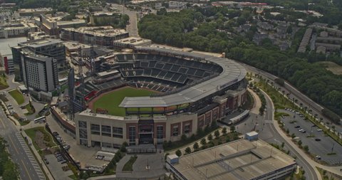 Atlanta Georgia Aerial v666 birdseye shot of big stadium in Cumberland - Shot with Inspire 2, X7 camera - August 2020