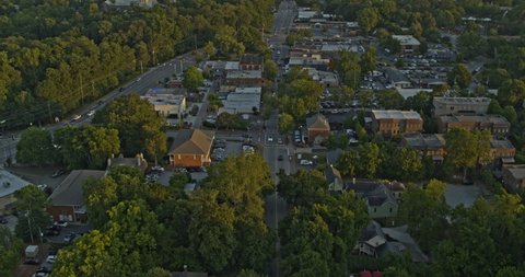 Roswell Georgia Aerial v4 tilt up shot of neighborhood, street, forest and horizon - Shot with Inspire 2, X7 camera - August 2020