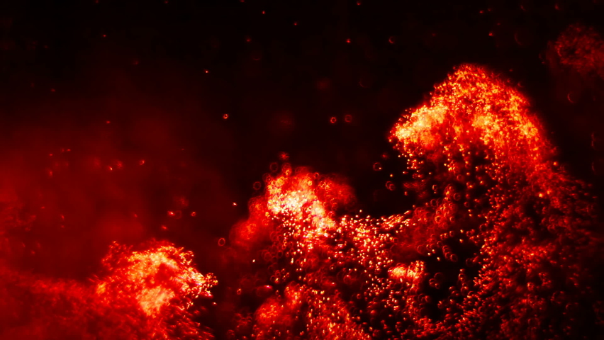 Abstract Red Magic Particles Background