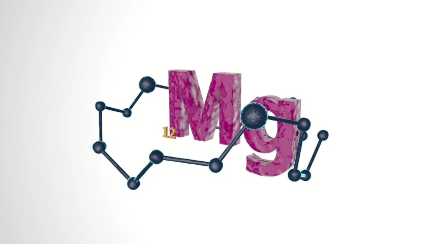 Magnesium 3d animation with atoms. chemical element for digestion Royalty-Free Stock Footage #1069368037