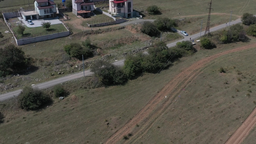 
Video of a private house from a drone, a typical house in Georgia