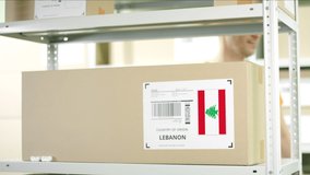 Cardboard box from Lebanon and warehouse worker - Powered by Shutterstock - Get 15% off with code: PIKWIZARD15