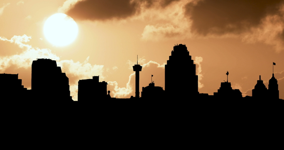 San Antonio Texas Timelapse Skyline Cloudy Sunset Time Lapse Royalty-Free Stock Footage #1069397164