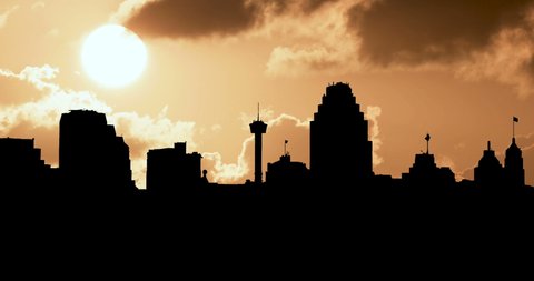 San Antonio Texas Timelapse Skyline Cloudy Sunset Time Lapse
