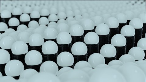 This is a motion stock graphic that shows many white 3D balls moving in a wave.