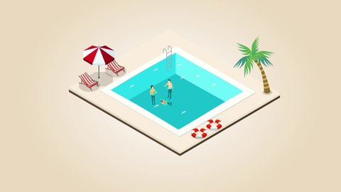 People Characters Swimming Public Swimming Pool: เวกเตอร์สต็อก (ปลอดค่า ...