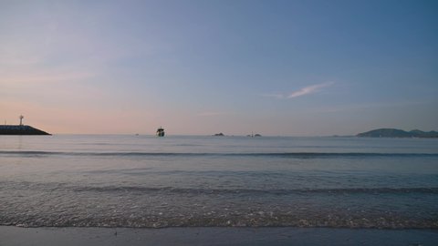 Beautiful sunrise view from Khao Takiab beach at huahin Prachuap Khiri Khan thailand