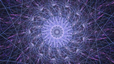 Endless looping abstract spiritual circle mandala - fractal representation of sacred space and geometry lines.