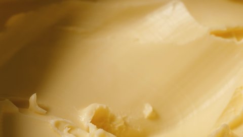 Close up clip of softened butter