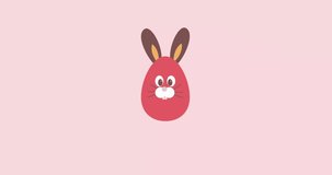 Happy easter bunny egg animation 4k video