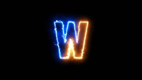 Letter W Fire And Ice Style, Wonderful Letter Animation Blue And Orange Design - Powered by Shutterstock - Get 15% off with code: PIKWIZARD15