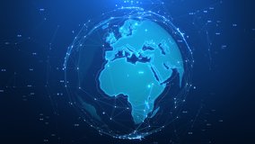 Global communication, Worldwide business, Technology background, The earth rotating with node and line connection, 4k Resolution. - Powered by Shutterstock - Get 15% off with code: PIKWIZARD15