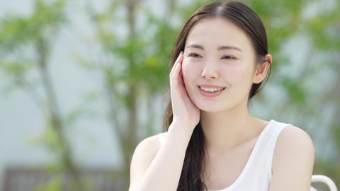 Beauty concept of young asian woman. Skin care. Healthy lifestyle.