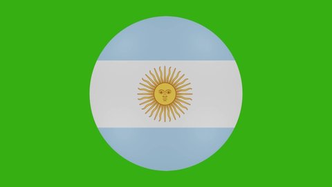 3d rendering of an Argentina flag icon rotating on itself on a chroma background