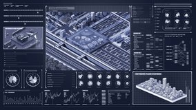Traffic in a city controlled by Gear box. Smart city transportation concept in user interface display. 4k animation. - Powered by Shutterstock - Get 15% off with code: PIKWIZARD15