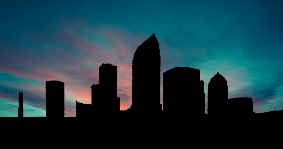 Tampa Bay Time Lapse FL Florida Red Blue Sky at Dusk Time Lapse