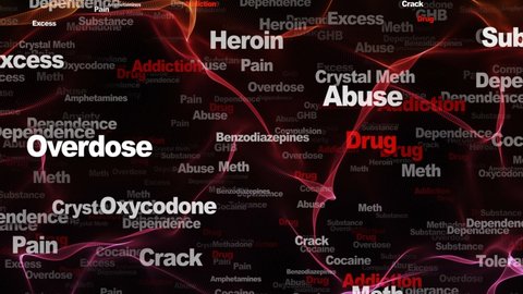 ADDICTION DRUGS, Keywords Animation, Background, Loop, 4k
