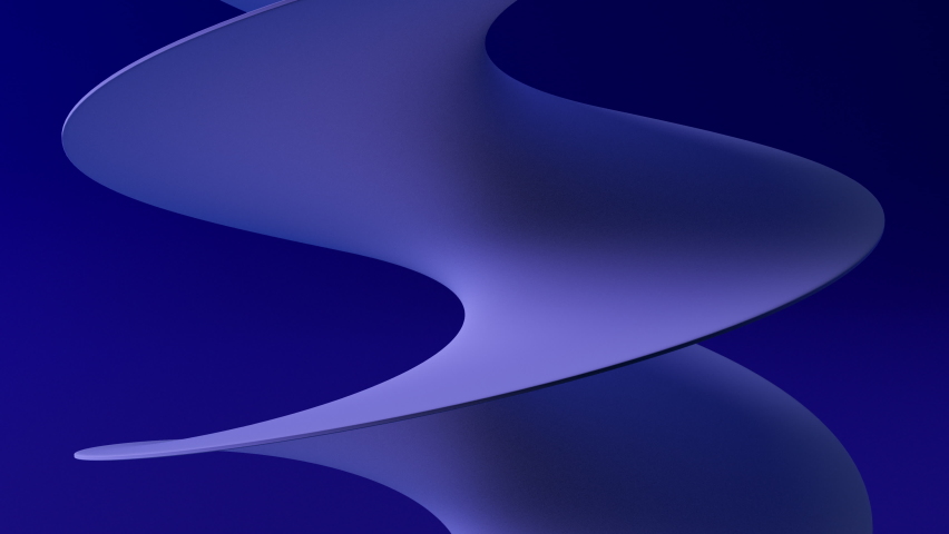 3d render animation of a helix spiral shape rotating in place. 4k whimsical motion graphics background. Blue color palette. Hypnotic and calming concept. Seamless loop. Royalty-Free Stock Footage #1069466536