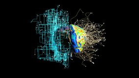 Abstract background of Artificial Intelligence with left and right Brain - Powered by Shutterstock - Get 15% off with code: PIKWIZARD15