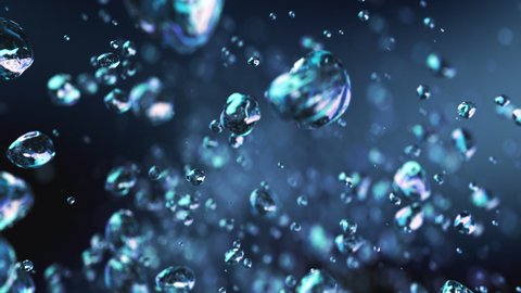 Water bubbles flying in super slow motion 4K
