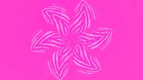 Beautiful pink flower moving in a circle background