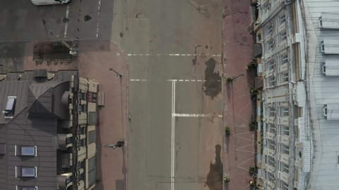 Empty Street Top View Aerial View Stock Footage Video (100% Royalty