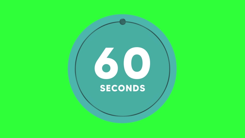 Countdown 60 Seconds Animation Green Screen V3