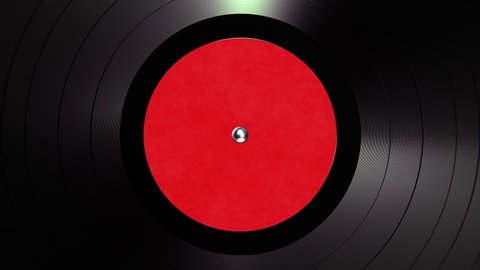 Realistic seamless looping 3D animation of the vinyl record on a turntable rendered in UHD