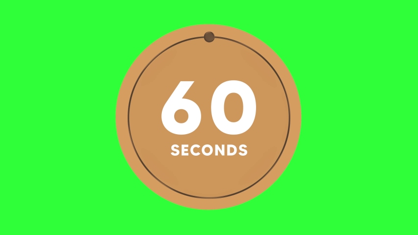 Countdown 60 Seconds Animation Green Screen V4