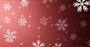 4K looping light pink, red flowing video in Xmas style. Holographic abstract video with snow and stars. Film for web advertising. 4096 x 2160, 30 fps.