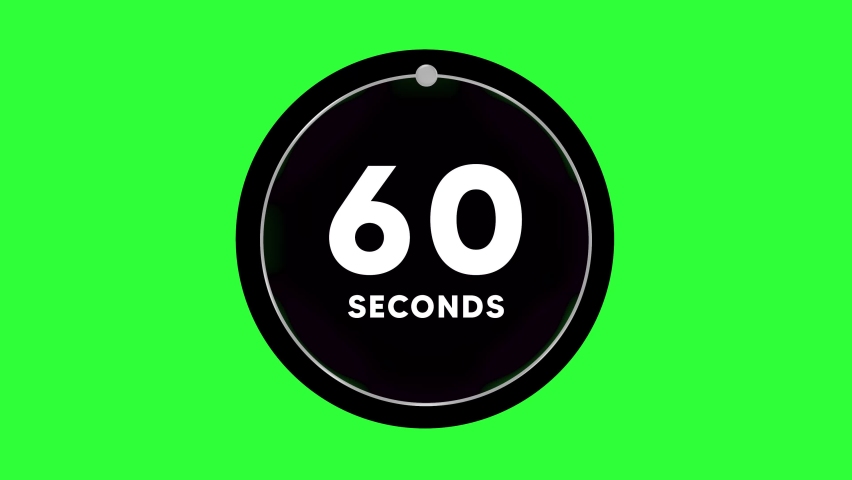 Countdown 60 Seconds Animation Green Screen V5