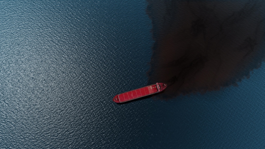Oil spills out from Tanker ship to the sea- Aerial View
Drone view of Tanker  ship  Spills oil in the sea
 Royalty-Free Stock Footage #1069561435
