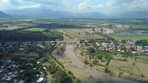 Bridge after the destruction of hurricane eta and iota in Central America in 4k
