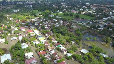 A city after a flood in central america after hurricane eta and iota