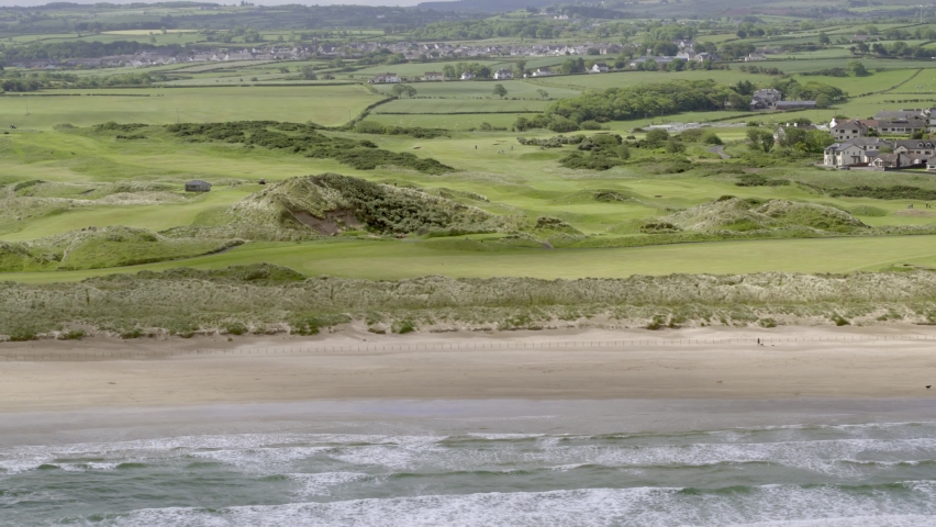 Castlerock town and beach on the north coast of Northern Ireland.