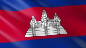 Flag of The Cambodia. Flag's footages are rendered in real 3D software. Perfect for TV, Movies, social, HUD, presentations, webs etc.