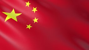 Flag of The People's Republic of China. Flag's footages are rendered in real 3D software. Perfect for TV, Movies, social, HUD, presentations, webs etc.