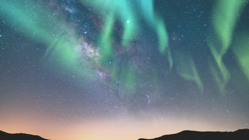 Aurora Milky Way Galaxy Time Lapse Southeast Sky 35mm | Shutterstock HD Video #1069573174