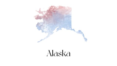 2d animated map showing the state of Alaska from the united state of america. 2d map of Alaska.