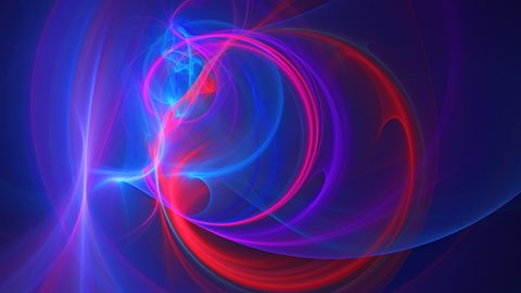 Semi transparent waves moving on blue background and making circles. Hypnotic optical illusions. Multicolor fractal currents morphing randomly. 4K UHD 4096x2304 ultra high definition