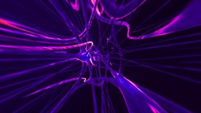 Conceptual 3d animation of neuron cells with glowing link knots in abstract dark space and extremely fisheye lens in pink and violet colors. Seamless loop. - Powered by Shutterstock - Get 15% off with code: PIKWIZARD15