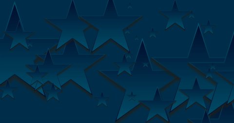 Dark blue paper stars abstract corporate motion background. Seamless looping. Video animation 4K 4096x2160