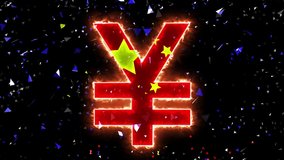 Animation of chinese yuan exploding dollar and euro symbols.China.China animation. - Powered by Shutterstock - Get 15% off with code: PIKWIZARD15