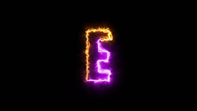 Letter E Energetic Alphabet Incredible Element, Colorful Letter Isolated On Dark Background