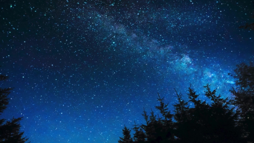 Night sky milky way galaxy. this is animated. The universe's shiny starry night sky stars looing at outer space stars sparkle at evening, View of cosmic space blue sky shine sparkle starfield stars. Royalty-Free Stock Footage #1069621903