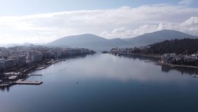 A drone video of Chalkida, Evia Island. Greece