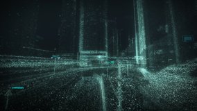 Digital model of a city street by laser scanning. 3D point cloud from lidar. Machine learning system concept - Powered by Shutterstock - Get 15% off with code: PIKWIZARD15